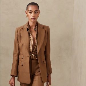 Banana Republic Lido Sculpted Italian Wool Blazer in Cinnamon